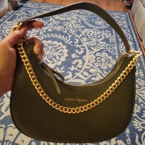 Nanette Lepore Olive handbag w chain accents